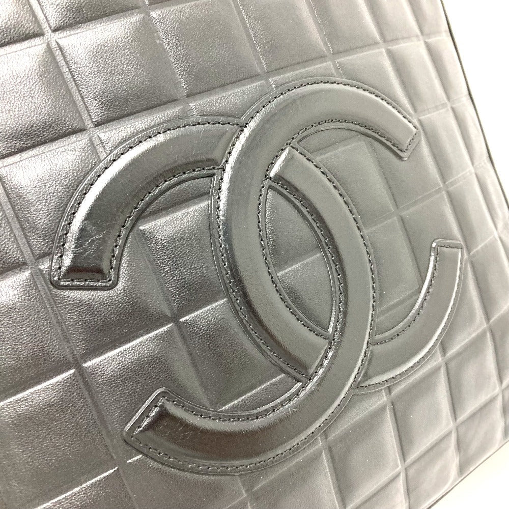 Chanel Tote Bag Lambskin Black Cccoco Mark Chocolate Bar