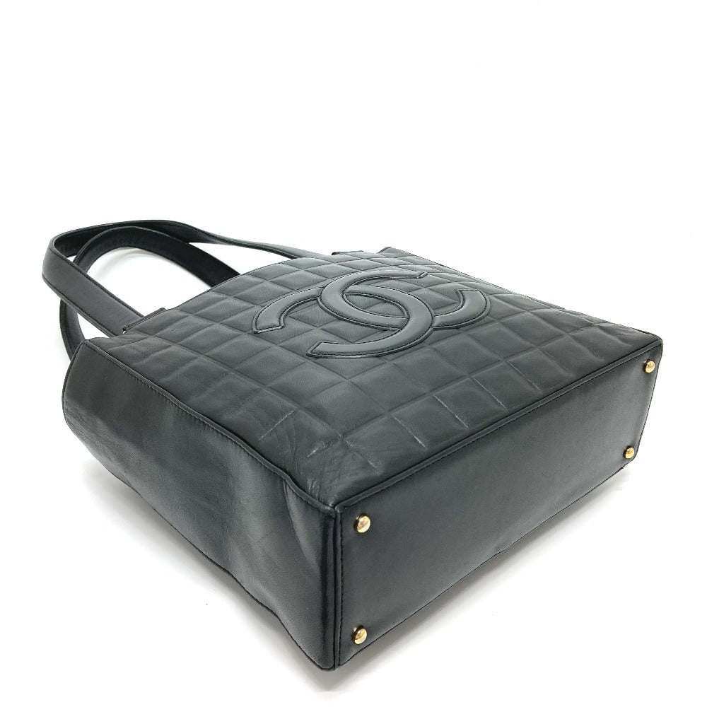 Chanel Tote Bag Lambskin Black Cccoco Mark Chocolate Bar