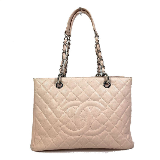 Chanel Tote Bag A50995 Caviar Skin Pink Cc Coco Mark Matrasse