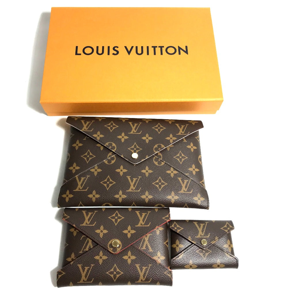 Louis Vuitton Clutch Bag M62034 Monogram Canvas Brown Monogram 3 Piece Set Pochette Kirigami Women Secondhand Authentic