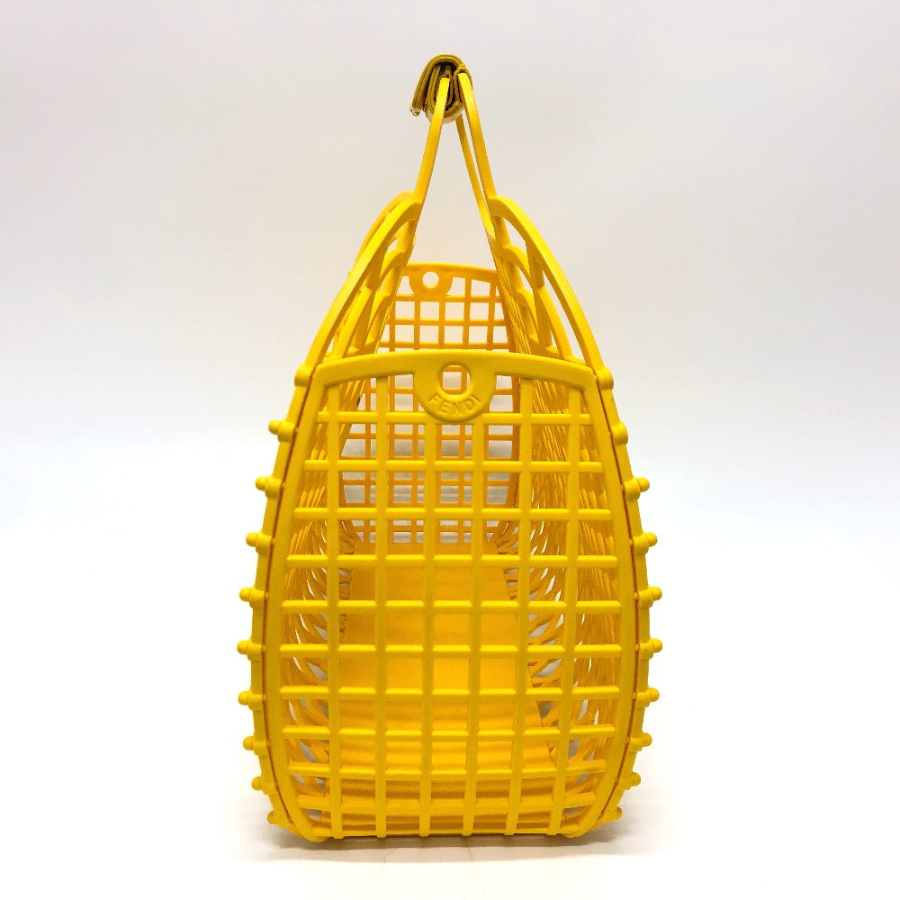 Fendi Handbag 8 Bh389 Plastic Yellow Medium Basket Women Used Authentic