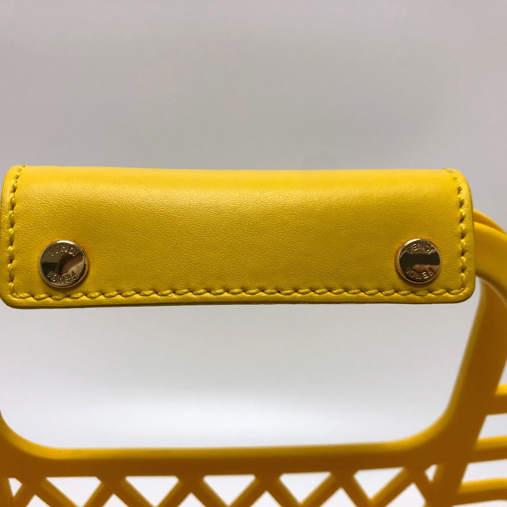 Fendi Handbag 8 Bh389 Plastic Yellow Medium Basket Women Used Authentic