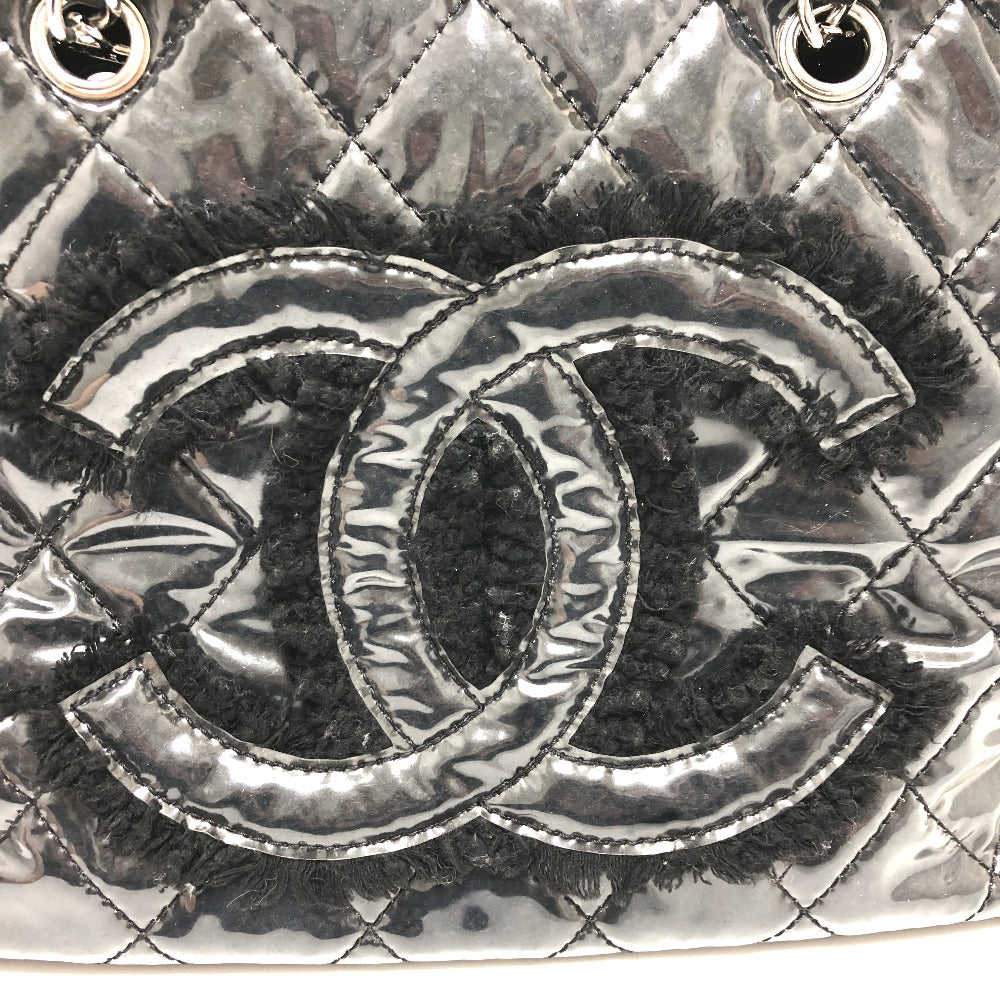 Chanel Tote Bag A47155 Plastics Black Funny Tweed