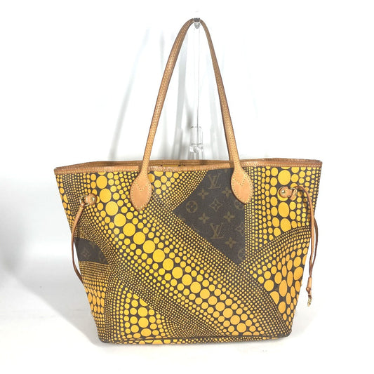 Louis Vuitton Tote Bag M40685 Monogram Canvas Yellow Yayoi Kusama Collaboration Monogram Wave Dot Neverfull Mm