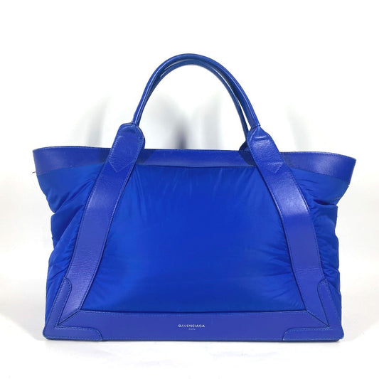 Balenciaga Boston Duffel Bag 363419 Leather / Nylon Blue Navy Cabas M Unisex(unisex) Used Authentic