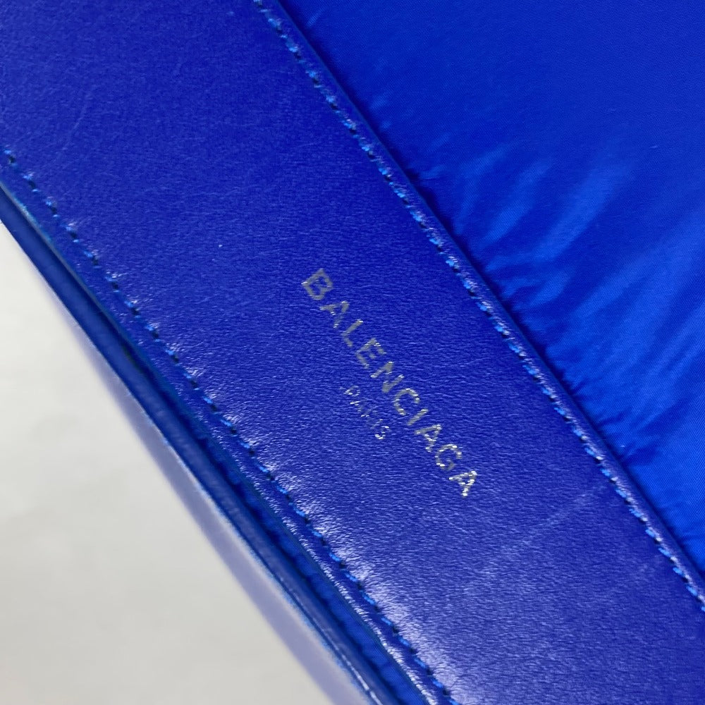 Balenciaga Boston Duffel Bag 363419 Leather / Nylon Blue Navy Cabas M Unisex(unisex) Used Authentic