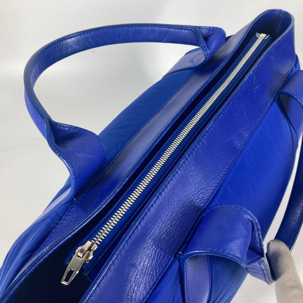 Balenciaga Boston Duffel Bag 363419 Leather / Nylon Blue Navy Cabas M Unisex(unisex) Used Authentic