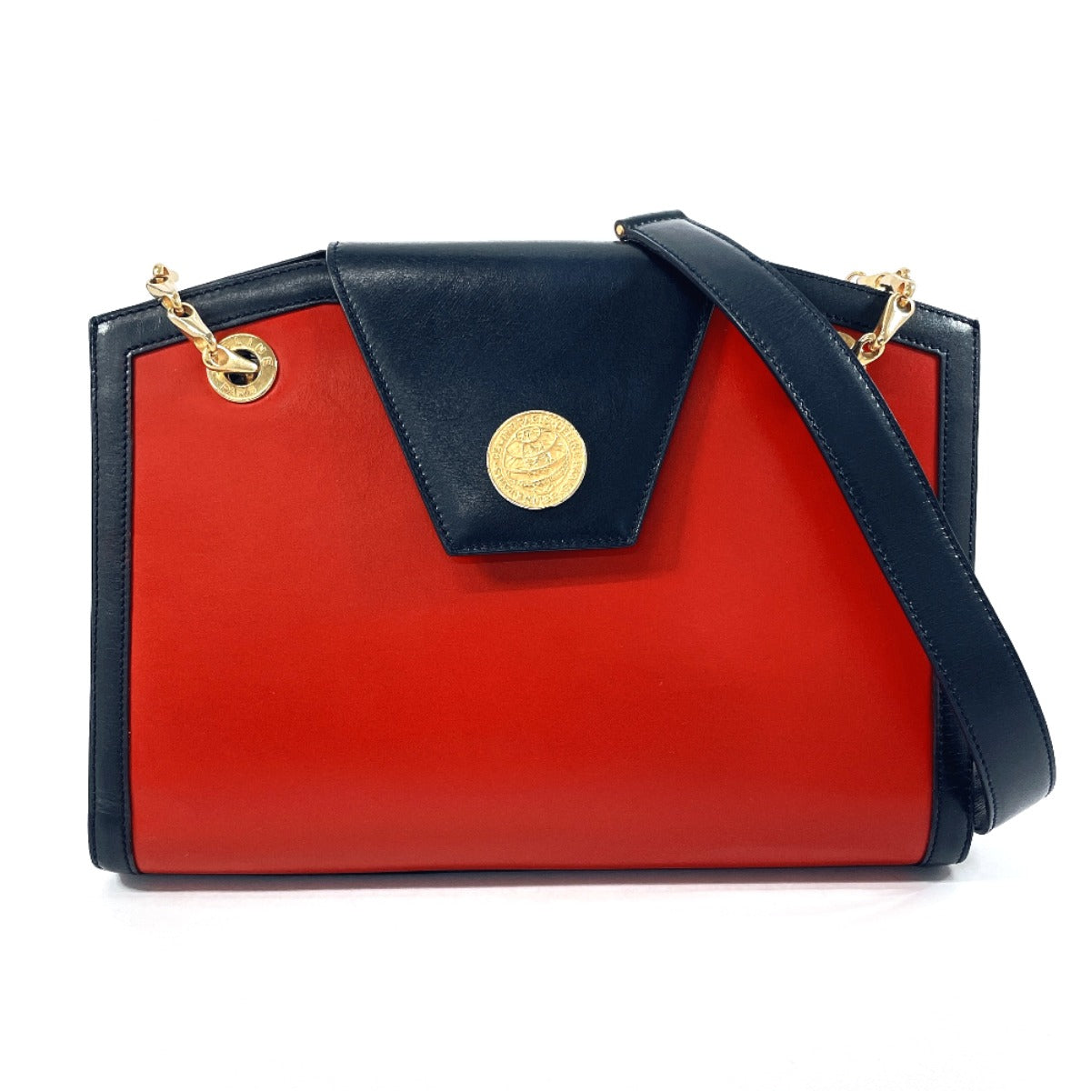 Celine Shoulder Bag Leather Red Chain Shoulder