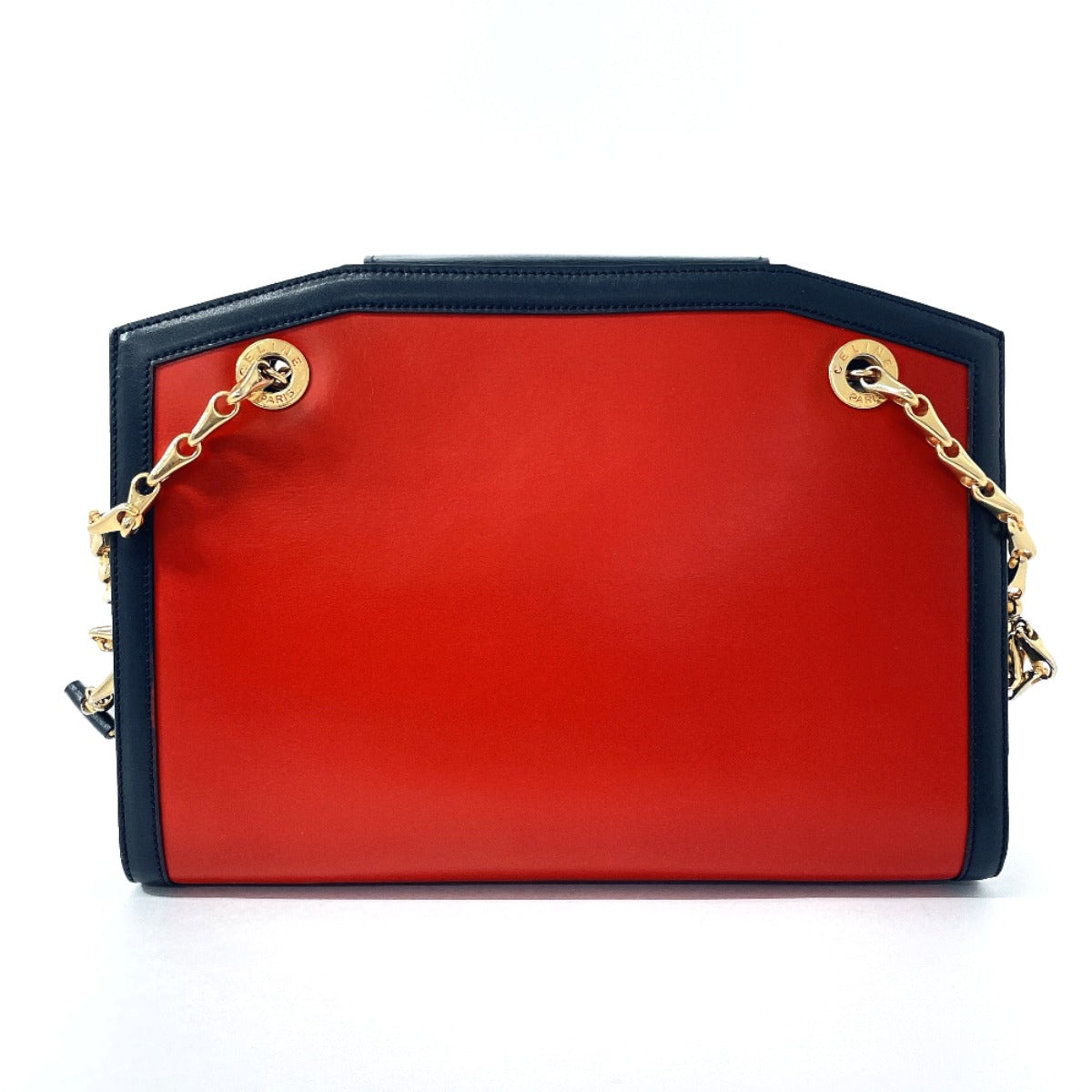 Celine Shoulder Bag Leather Red Chain Shoulder