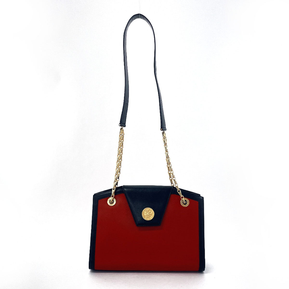 Celine Shoulder Bag Leather Red Chain Shoulder