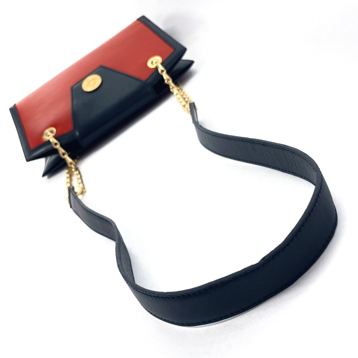 Celine Shoulder Bag Leather Red Chain Shoulder