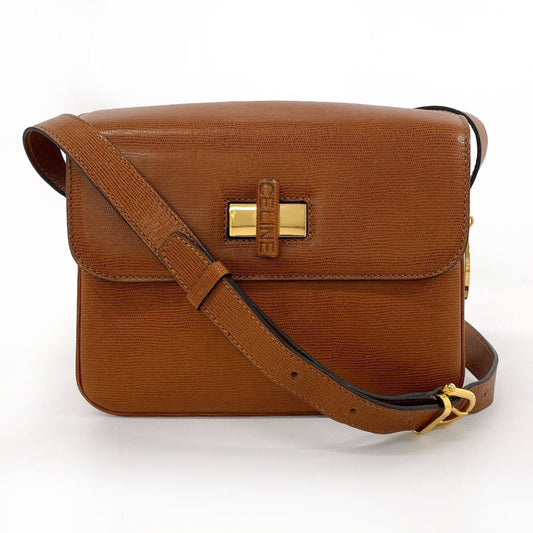 Celine Shoulder Bag Leather Brown