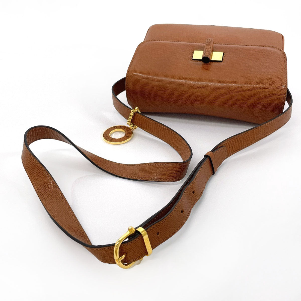 Celine Shoulder Bag Leather Brown