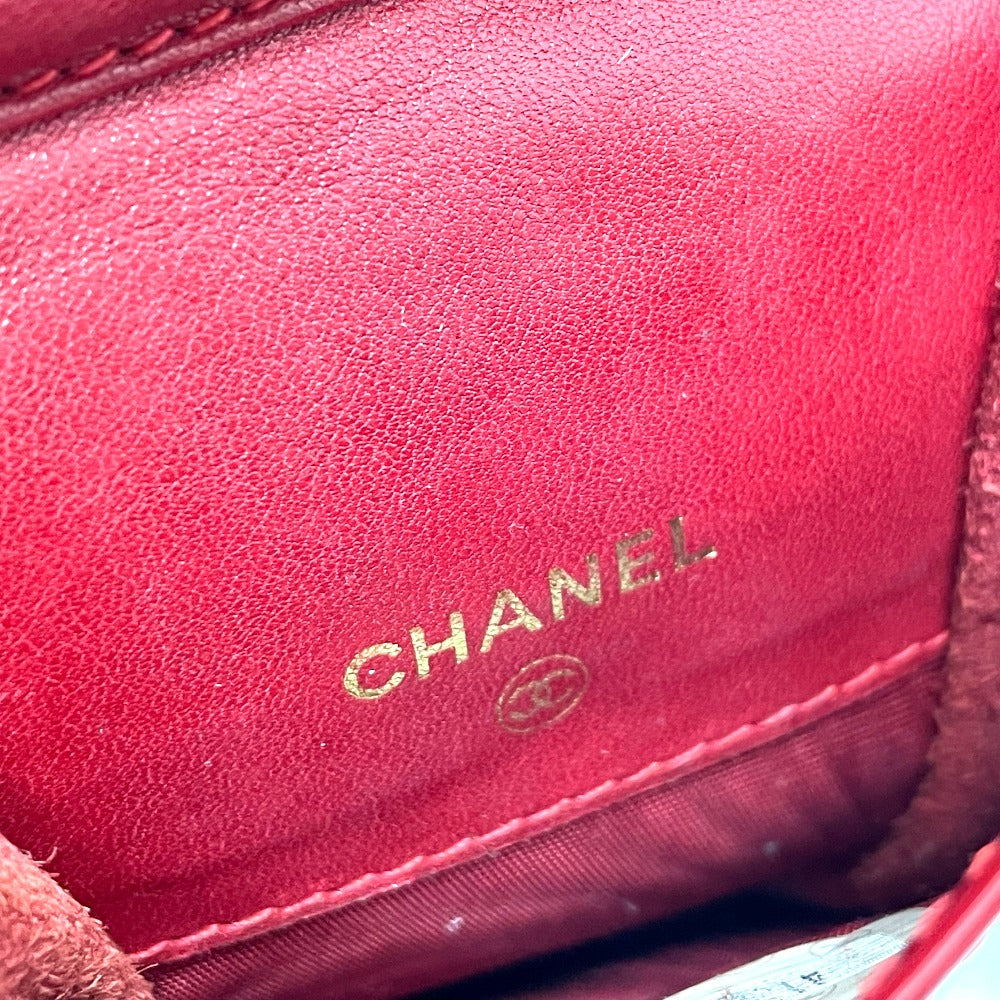 Chanel Shoulder Bag Patent Leather Red Cccoco Mark Chain Pochette