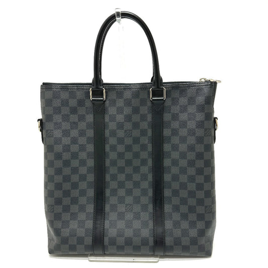 Louis Vuitton Tote Bag N40000 Damier Grafitto Canvas Black Damier Grafitte Anton Mens Used Authentic