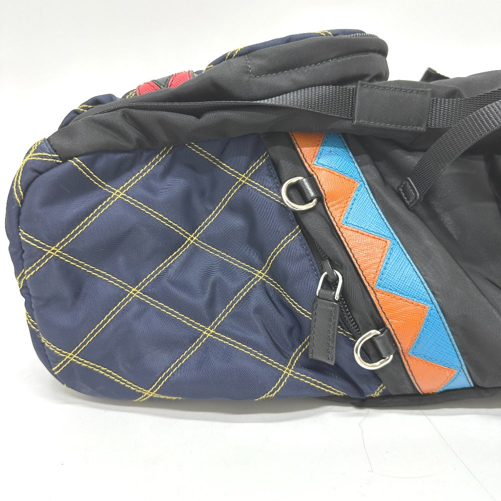 Prada Backpack Nylon / Leather Multicolor Quilting Multi Mens Used Authentic