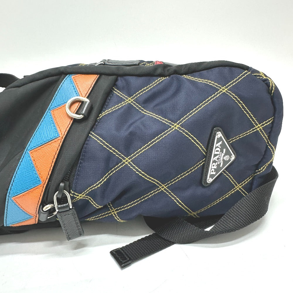 Prada Backpack Nylon / Leather Multicolor Quilting Multi Mens Used Authentic