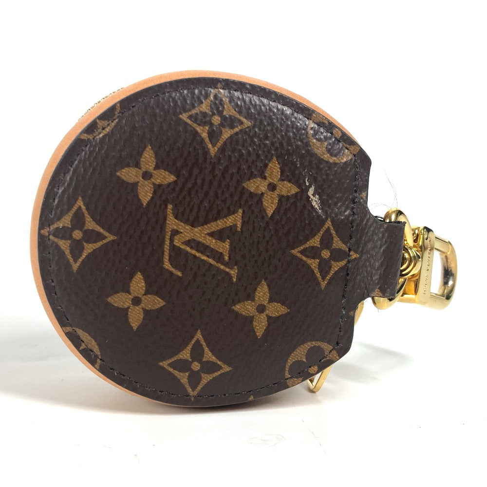 Louis Vuitton Pouch Gi0495 Monogram Canvas Brown Round Pouch Monogram Etui Earphones Air Pods Women Used Authentic