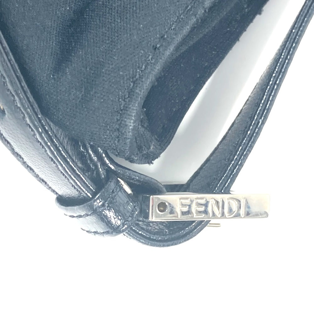 Fendi Shoulder Bag Nylon Black Logo Ff Women Used Authentic