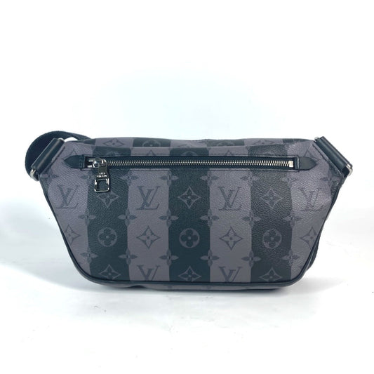 Louis Vuitton Sling Bag M59338 Monogram Eclipse Canvas Gray Nigo Collaboration Monogram Stripe Monogram Eclipse Modular Sling Bag Mens Used Authentic