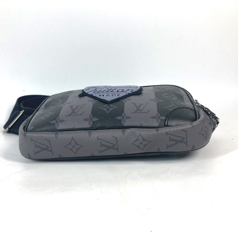 Louis Vuitton Sling Bag M59338 Monogram Eclipse Canvas Gray Nigo Collaboration Monogram Stripe Monogram Eclipse Modular Sling Bag Mens Used Authentic