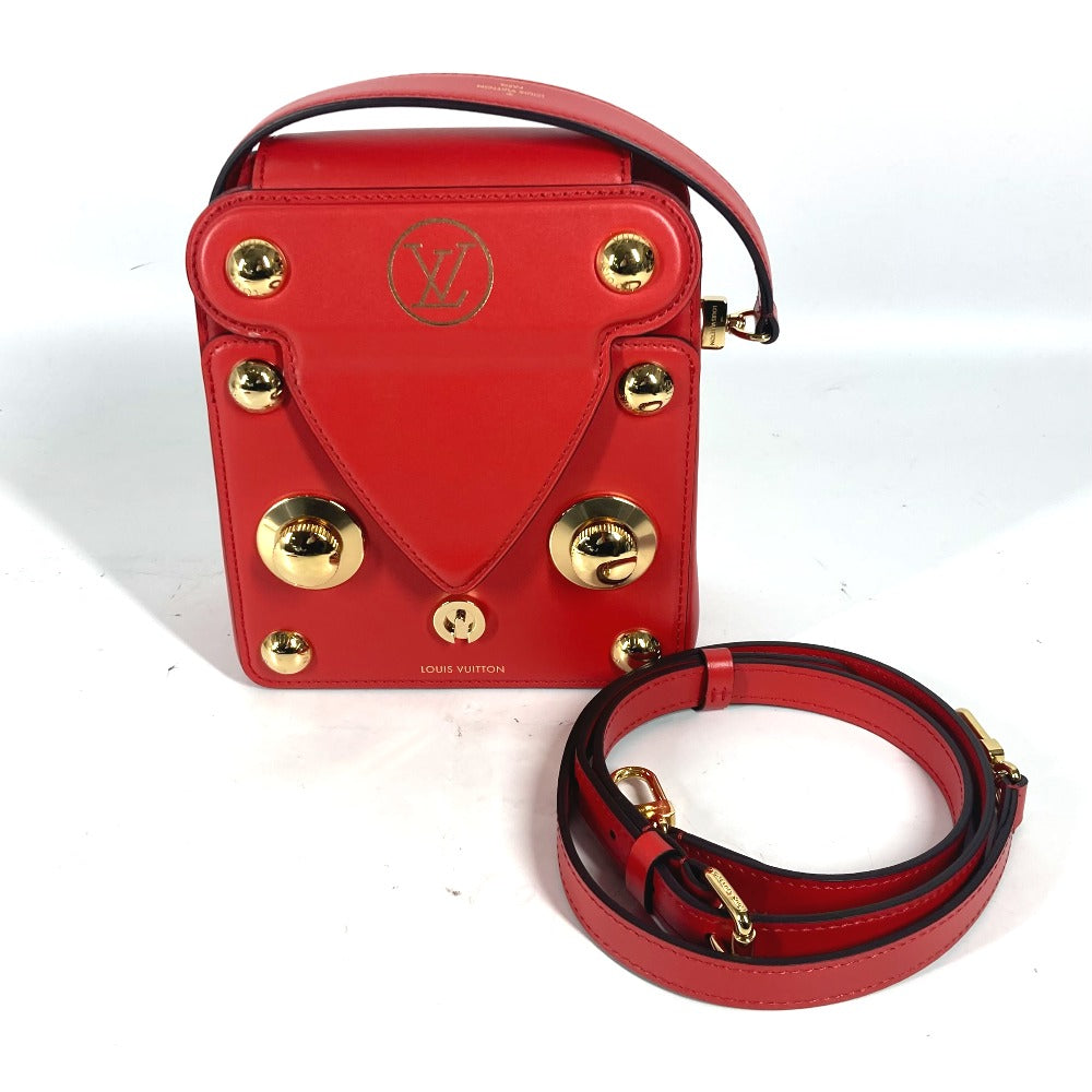 Louis Vuitton Shoulder Bag M82215 Leather Red Type Lv Logo S Lock Bag Xl Women Used Authentic