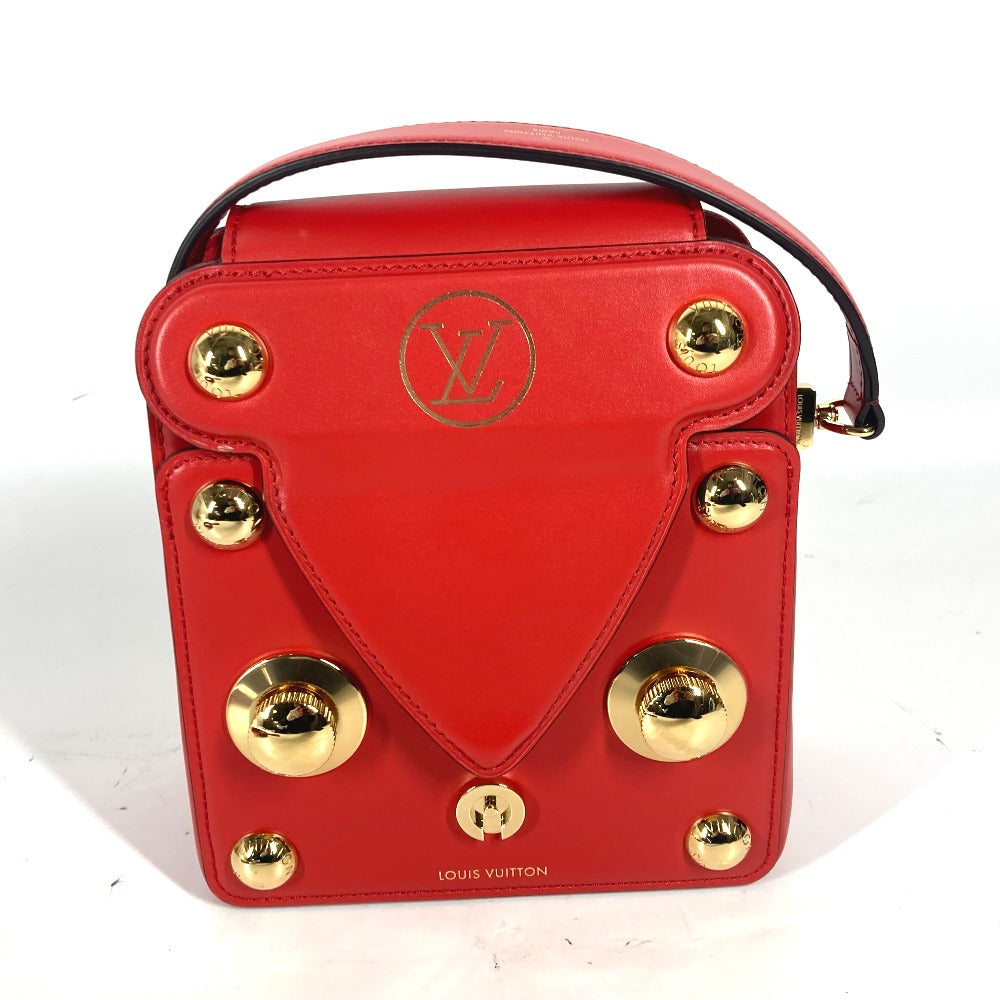 Louis Vuitton Shoulder Bag M82215 Leather Red Type Lv Logo S Lock Bag Xl Women Used Authentic