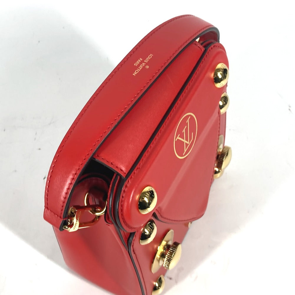 Louis Vuitton Shoulder Bag M82215 Leather Red Type Lv Logo S Lock Bag Xl Women Used Authentic