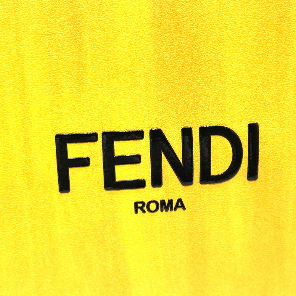 Fendi Shoulder Bag 7 Va512 Leather, Calf Leather Yellow Logo 2 Way Small Women Used Authentic