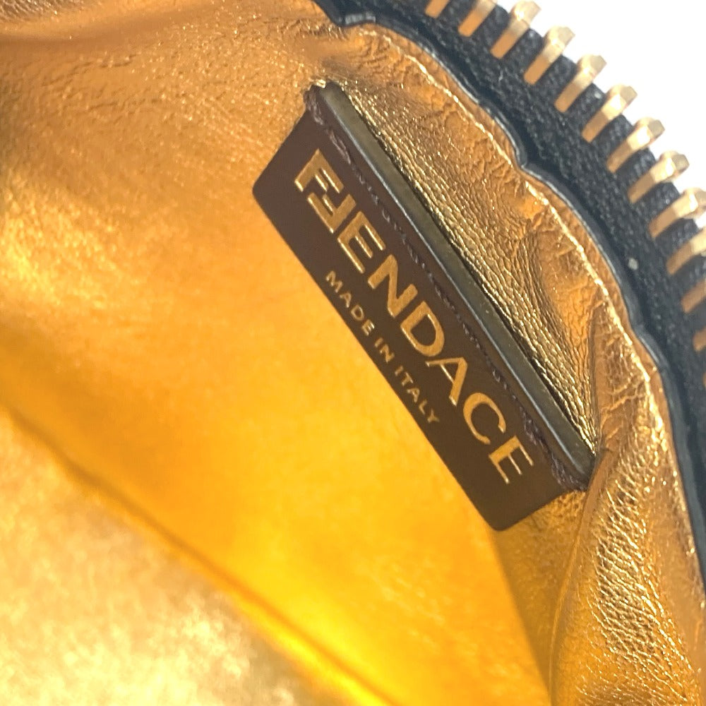 Fendi Handbag 7 As089 Nylon / Leather Yellow Nano Fendigraphy Fendace Fendace Women Used Authentic