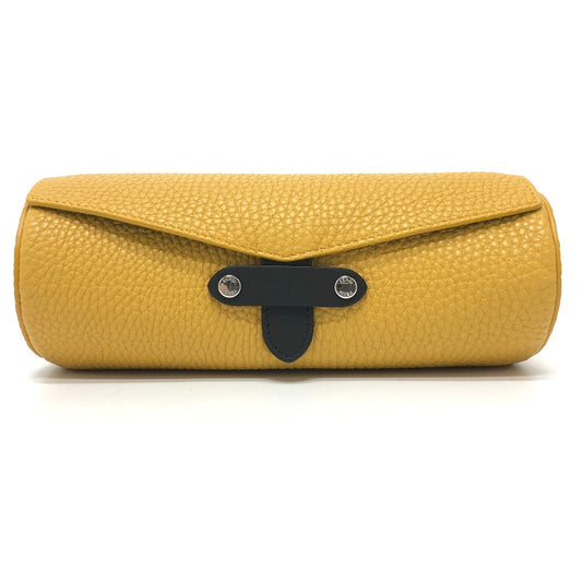 Fendi Accessory Pouch 7 As073 Leather Yellow Watch Case Watch Case Women Used Authentic