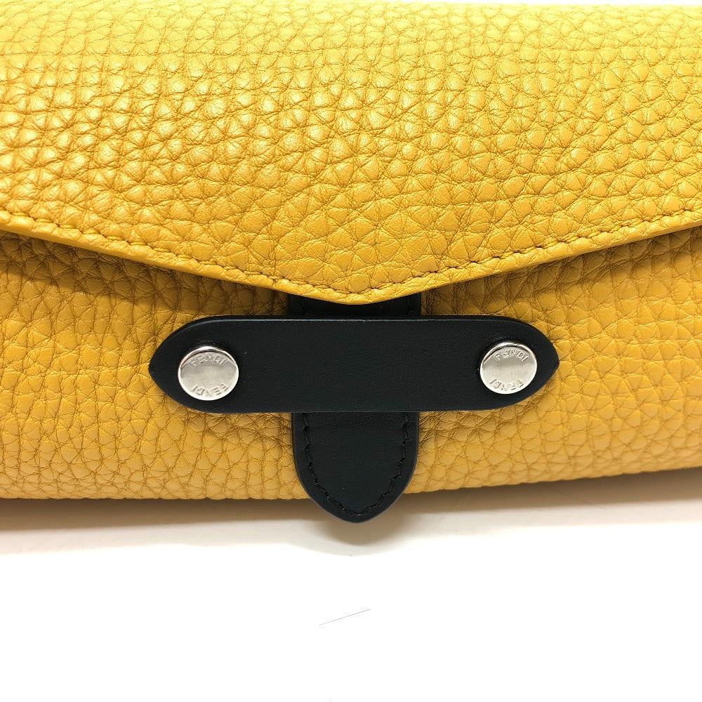 Fendi Accessory Pouch 7 As073 Leather Yellow Watch Case Watch Case Women Used Authentic