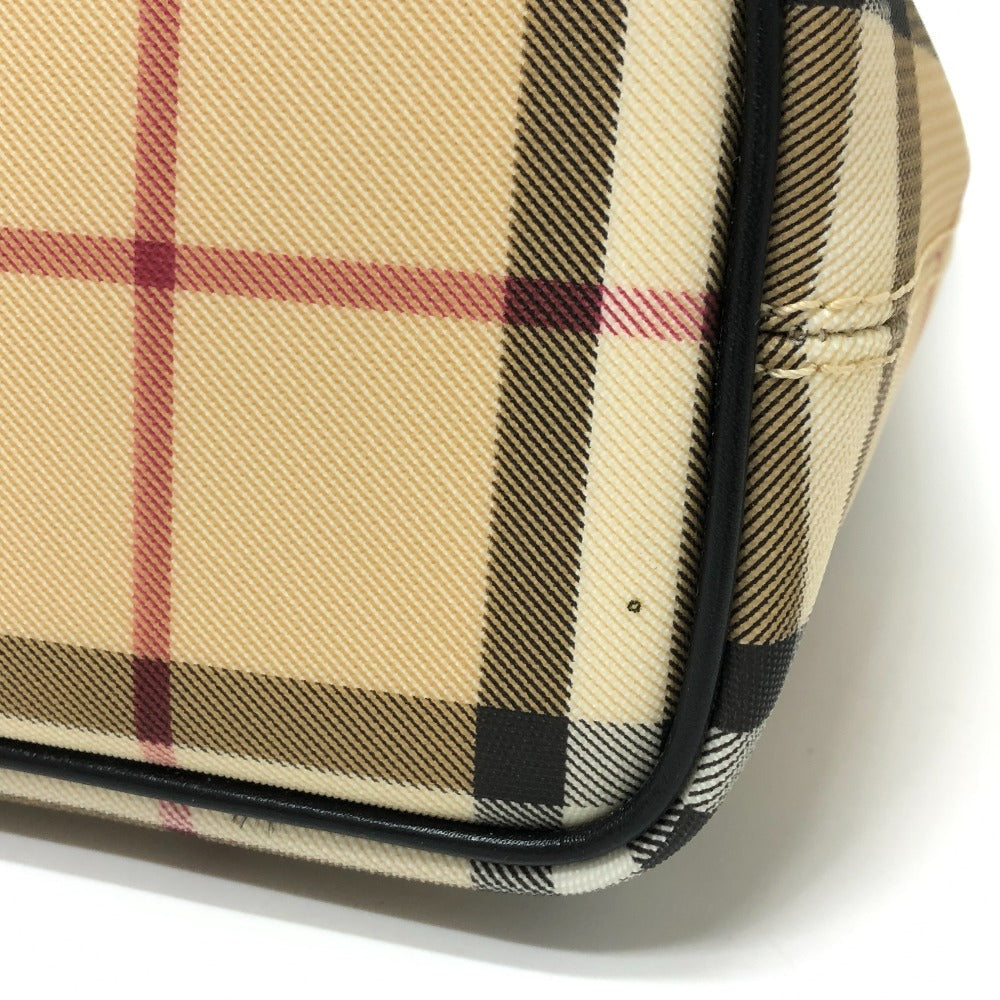 Burberry Handbag Pvc / Leather Beige Check Women Used Authentic