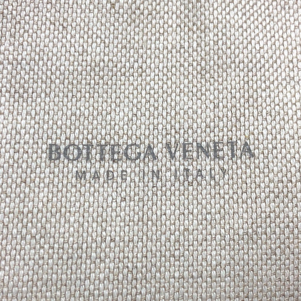 Bottegaveneta Business Bag Canvas Beige Logo Women Used Authentic