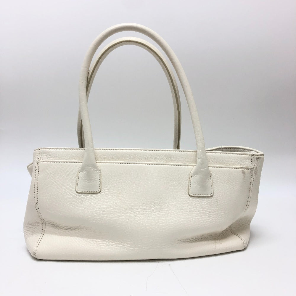 Chanel Tote Bag A29293 Leather White Executive Women Used Authentic