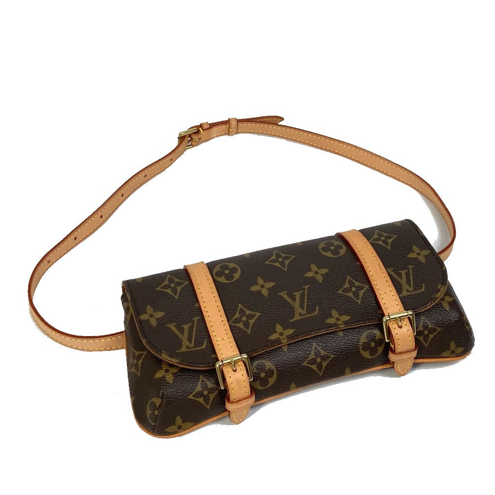 Louis Vuitton Waist Bag M51159 Monogram Canvas Brown Monogram Pochette Marrell Women Used Authentic