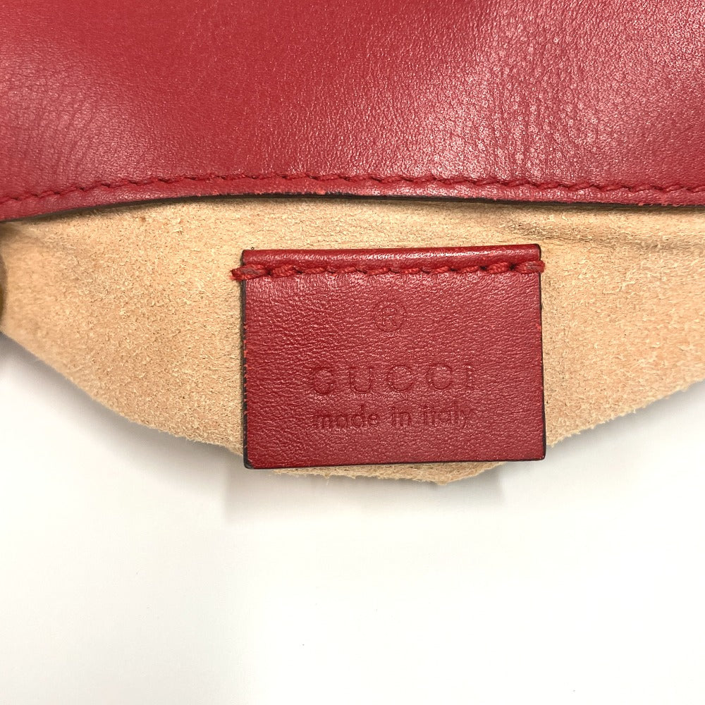 Gucci Shoulder Bag 476433 Leather Red Chain Shoulder Gg Marmont Women Used Authentic