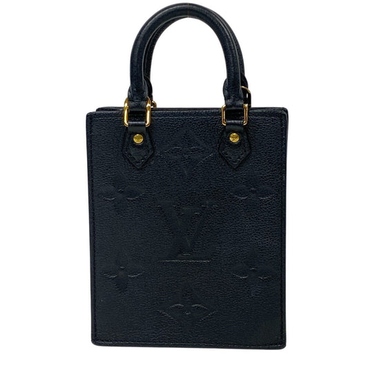 Louis Vuitton Shoulder Bag M81417 Leather Navy Monogram Unplant Sac Plat Women Used Authentic