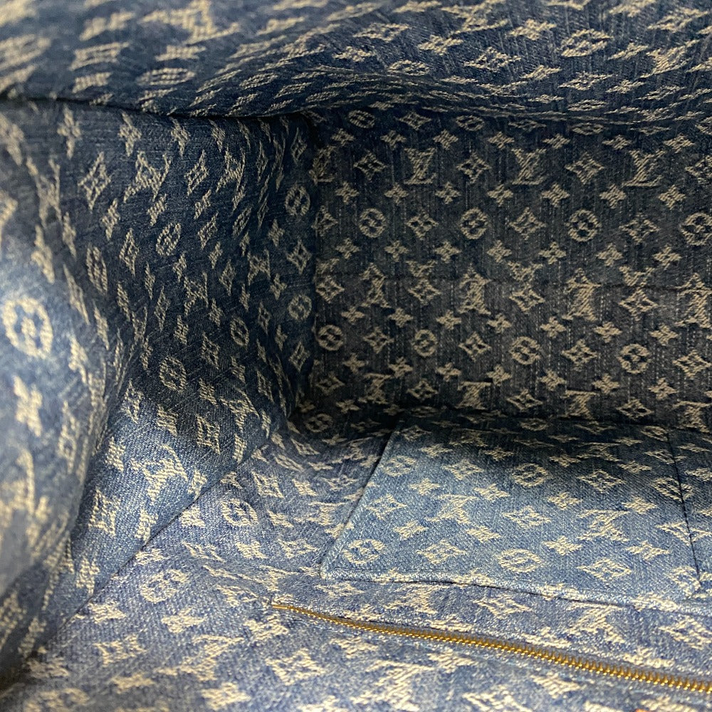 Louis Vuitton Tote Bag M46871 Monogram Denim Navy Monogram Denim On The Go Mm Women Used Authentic