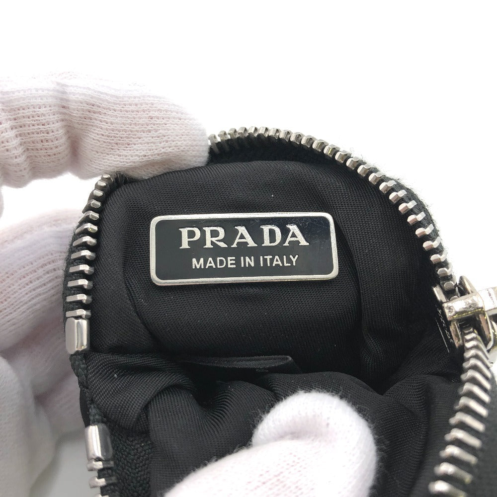 Prada Accessory Pouch Nylon Black Tessuto Triangle Women Used Authentic