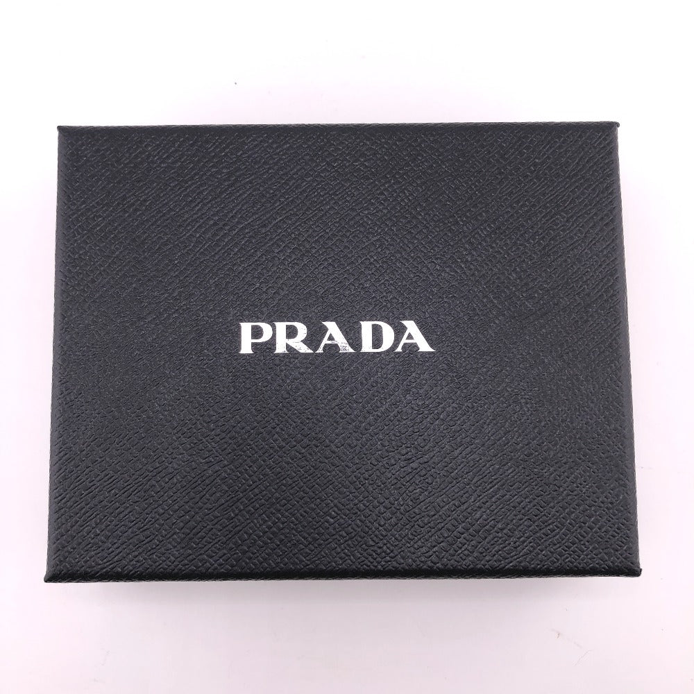 Prada Accessory Pouch Nylon Black Tessuto Triangle Women Used Authentic