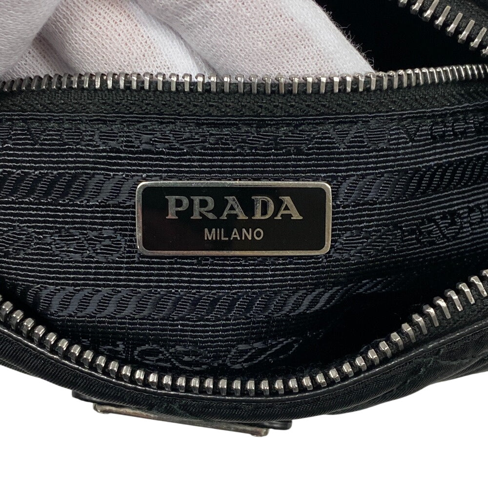 Prada Handbag 1 Bh026 Nylon Black Chain Handbag Triangular Plate Test Input Women Used Authentic