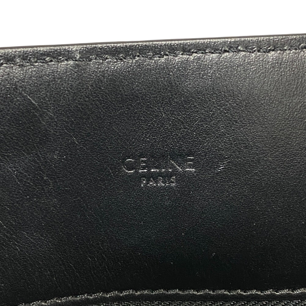 Celine Tote Bag Pvc, Leather Black Triomphe Vertical Cover Women Used Authentic