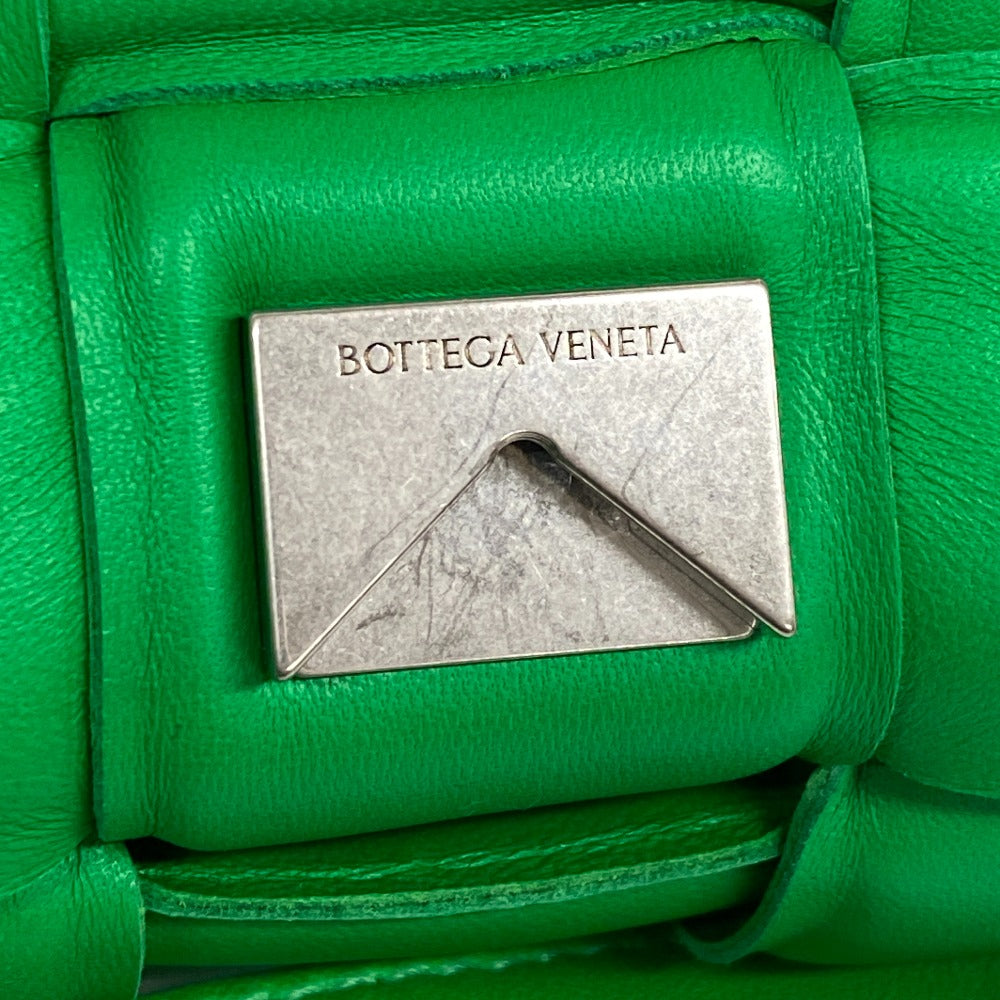 Bottegaveneta Shoulder Bag Leather Green Cassette Women Used Authentic