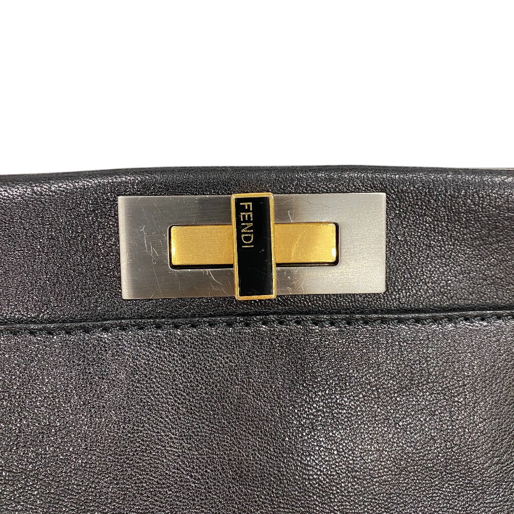 Fendi Handbag 8 Bn210 Leather Black Peekaboo Large