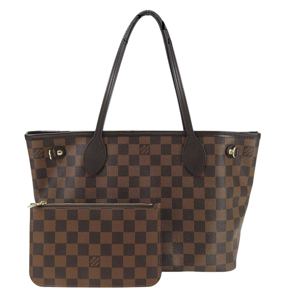 Louis Vuitton Tote Bag N41359 Damier Brown Never Full Pm Women Used Authentic