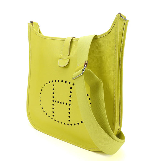 Hermes Shoulder Bag Epsom Yellow Evelyn 3 Gm Women Used Authentic