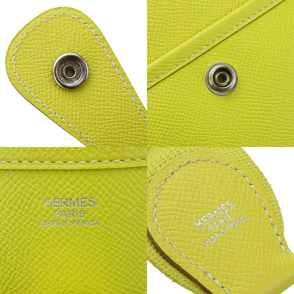 Hermes Shoulder Bag Epsom Yellow Evelyn 3 Gm Women Used Authentic