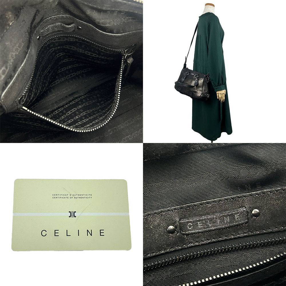 Celine Handbag Leather Black