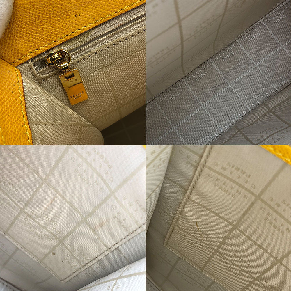 Celine Shoulder Bag Leather Yellow